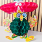PERICO TRICOLOR DE PAPEL PICADO TIPO ACORDEÓN - Miniatura 1