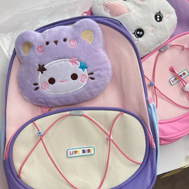 MOCHILITA INFANTIL CON PELUCHE PARA PREESCOLAR MOD# TX-11307 12