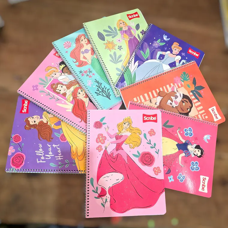 (CUADROS C7) LIBRETA PROFESIONAL DISEÑO PRINCESAS CON 90 HOJAS MOD# 9853 4