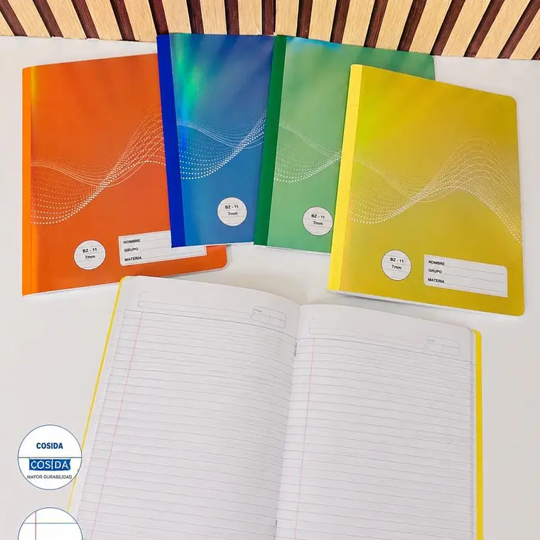 (RAYAS) LIBRETA COSIDA ACABADO TORNASOL MOD# BZ-11 1