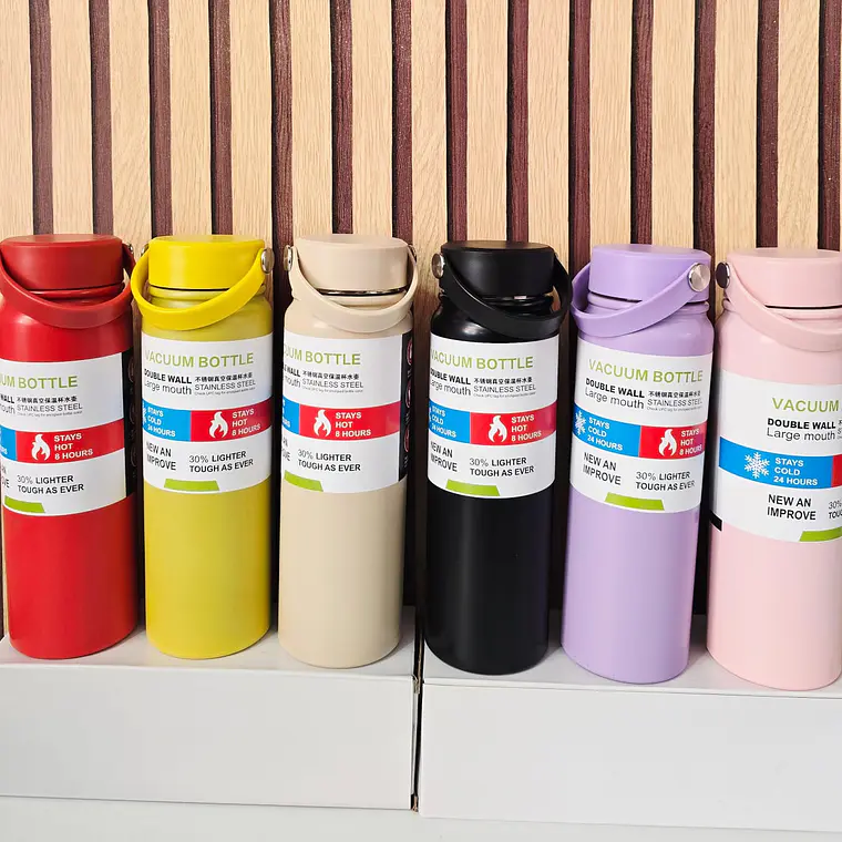TERMO CON ASA DE 800ML COLORES LISO 1