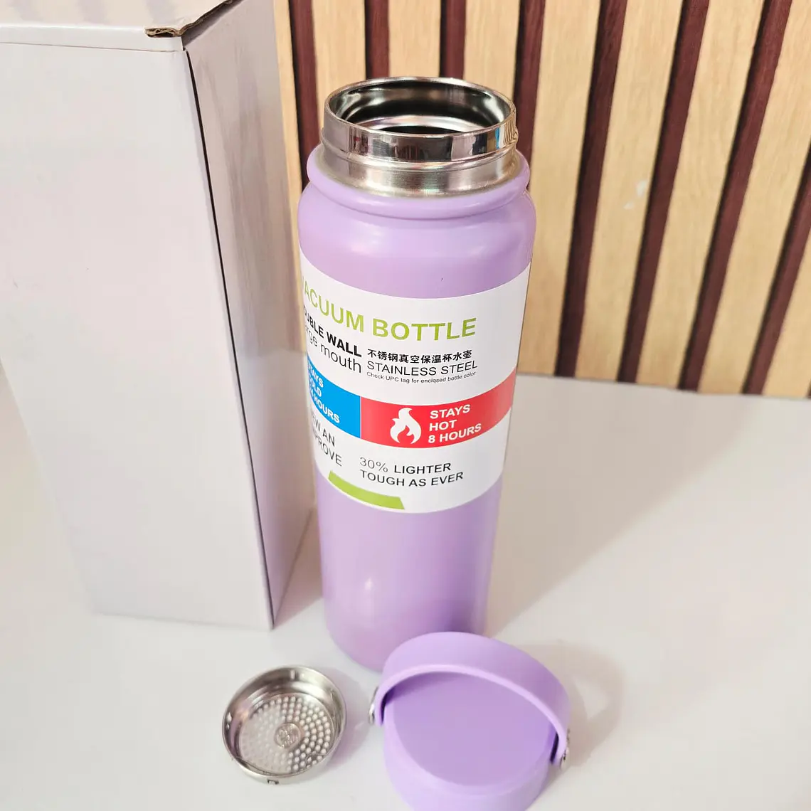 TERMO CON ASA DE 800ML COLORES LISO 8