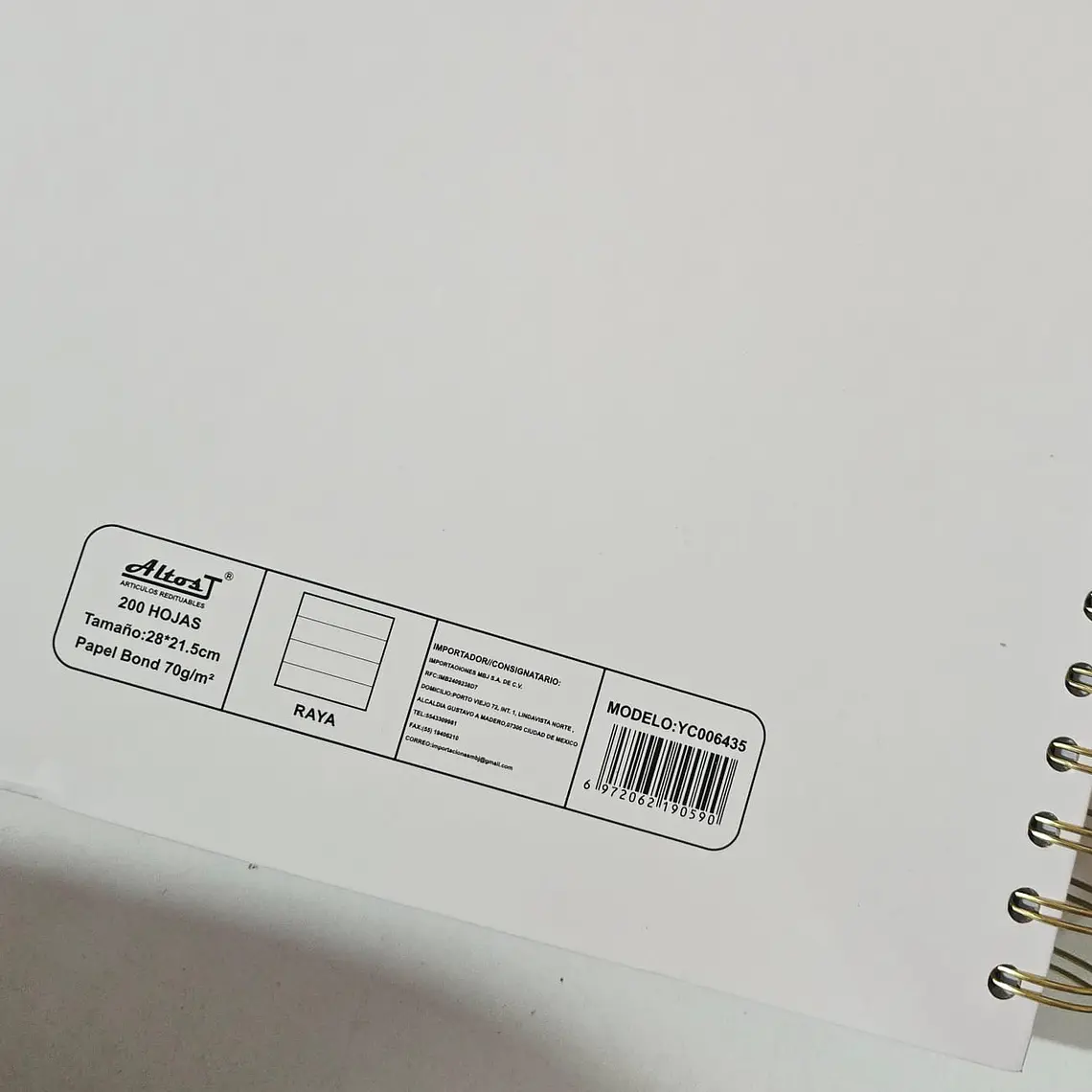 (RAYA) LIBRETA PROFESIONAL CON 200 HOJAS MOD# YC006435-02 11