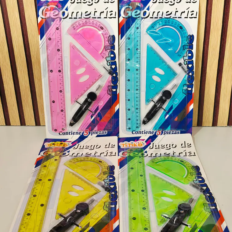 JUEGO GEOMÉTRICO CON 5PZ COLORES LISOS MOD# TK-707C 1