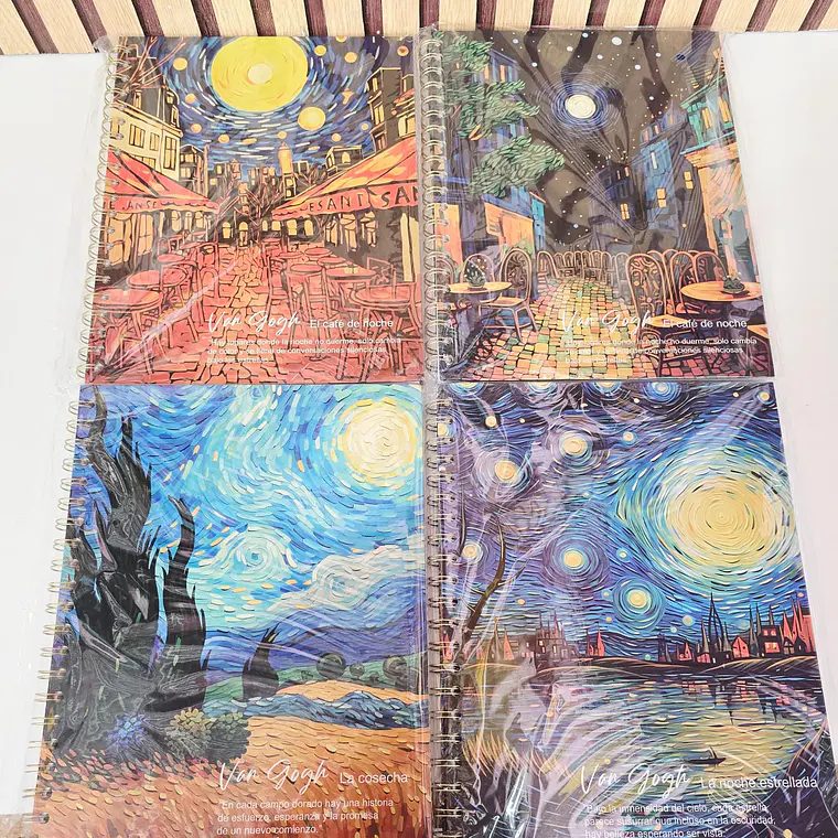 (CUADRO #7) LIBRETA PROFESIONAL VANG GOGH CON 100 HOJAS MOD# YC006436 2