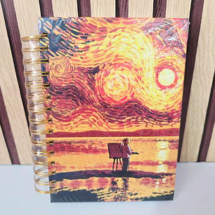 (RAYA) LIBRETA MEDIANA FRANCESA CON 200 HOJAS VANG GOGH MOD# MBB0239