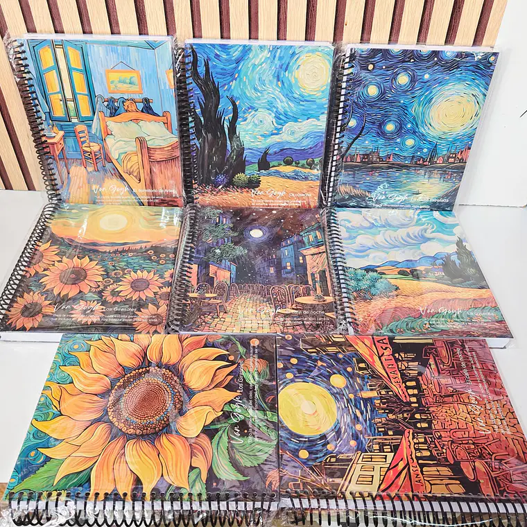 (CUADRO #7) LIBRETA PROFESIONAL VANG GOGH CON 200 HOJAS MOD# YC006437 1