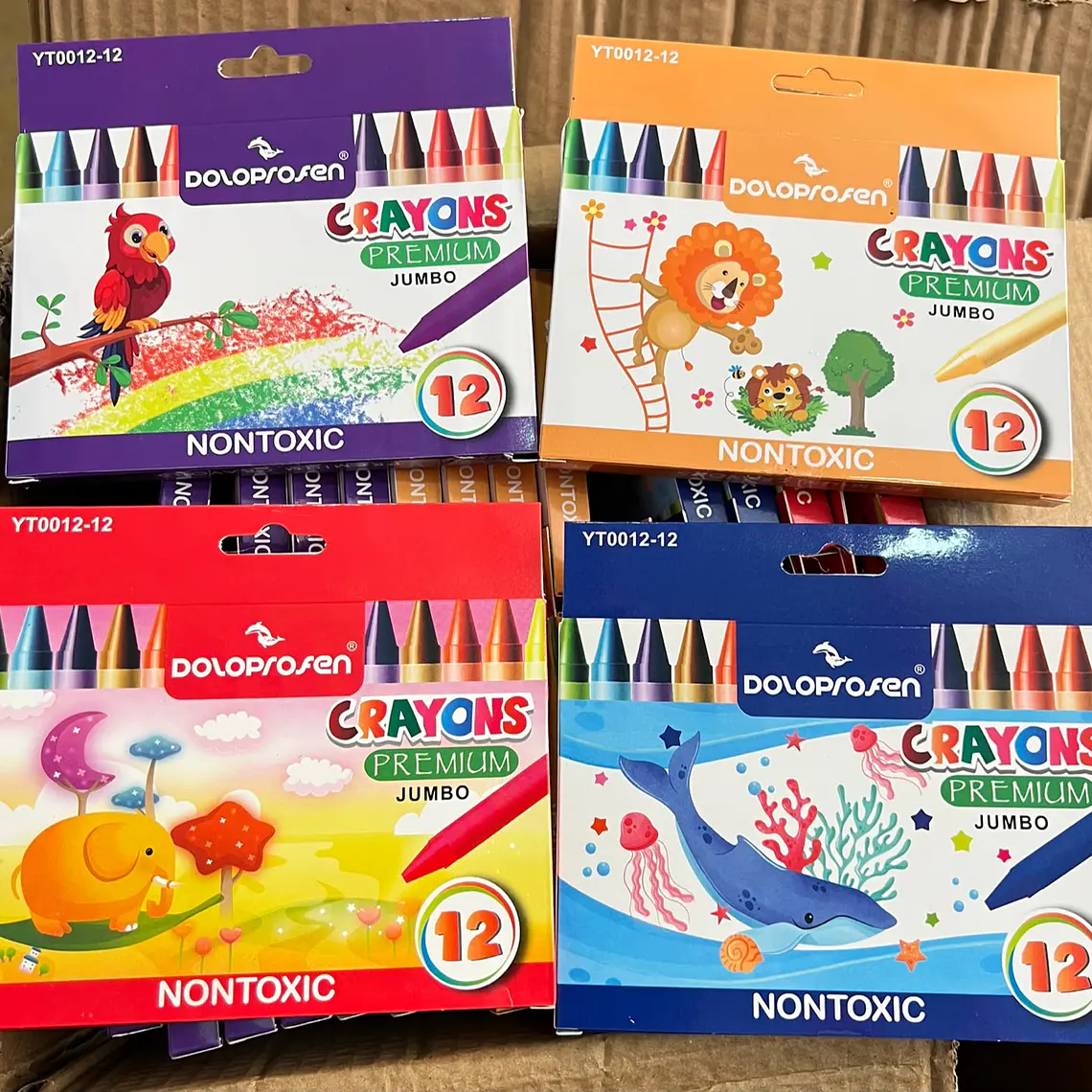 CAJITA CON 12 CRAYOLAS JUMBO MOD# YT0012-12 🎨 1