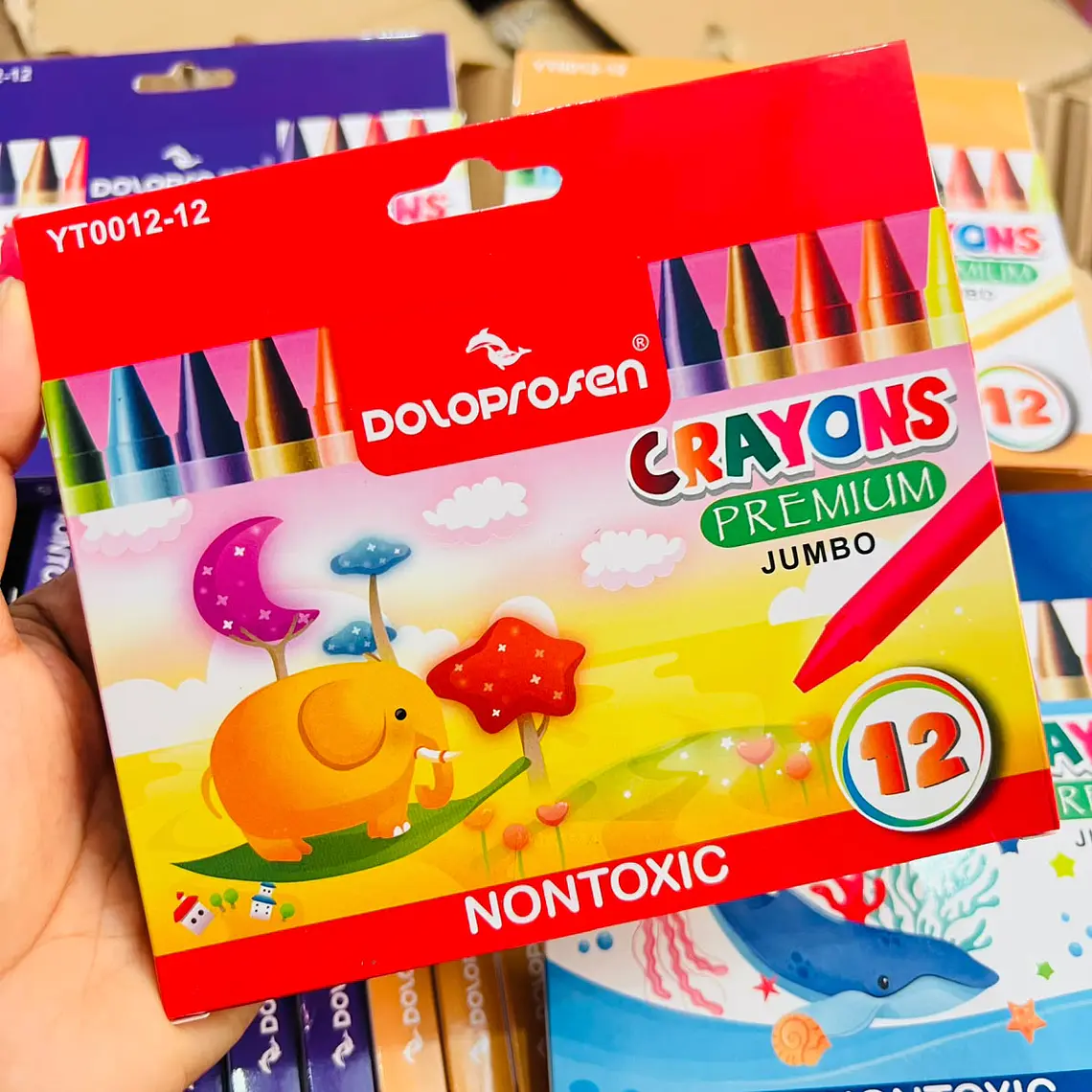 CAJITA CON 12 CRAYOLAS JUMBO MOD# YT0012-12 🎨 2
