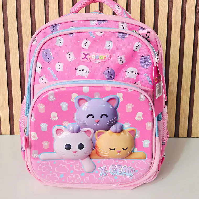 MOCHILA ORIGINAL X-GEAR PARA PREESCOLAR GATITOS MOD# XIN-0036 2
