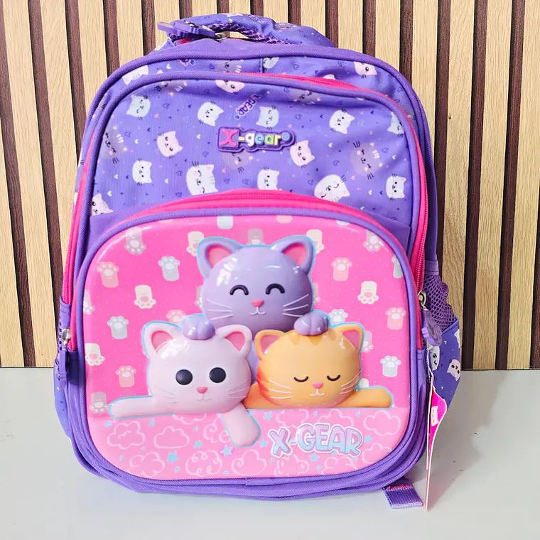 MOCHILA ORIGINAL X-GEAR PARA PREESCOLAR GATITOS MOD# XIN-0036 3