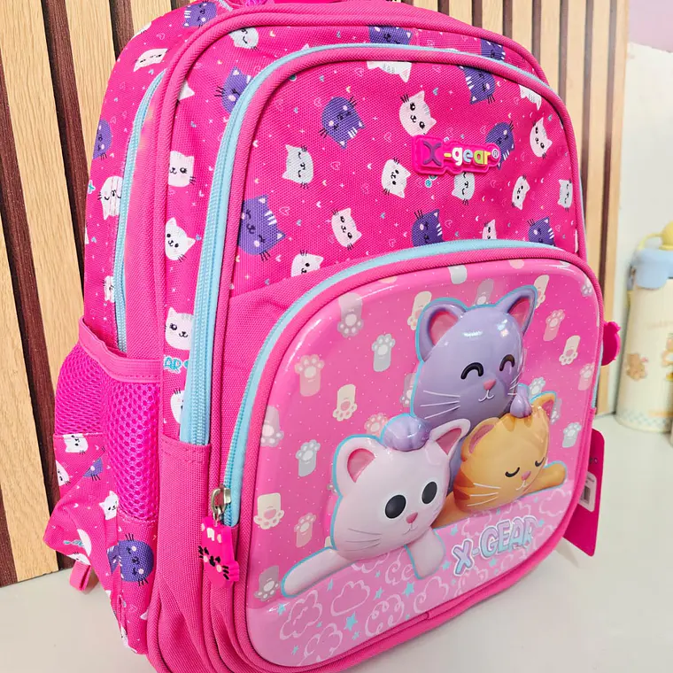 MOCHILA ORIGINAL X-GEAR PARA PREESCOLAR GATITOS MOD# XIN-0036 5