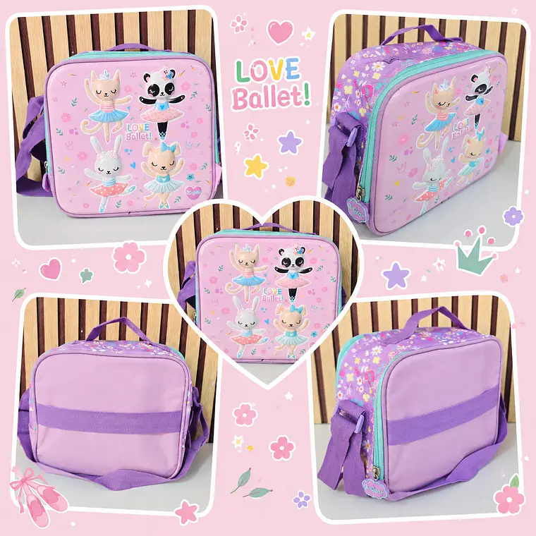 LONCHERA TÉRMICA LOVE BALLET ORIGINAL X-GEAR PARA NIÑA (AL AZAR) MOD# XIN-0030LB 1