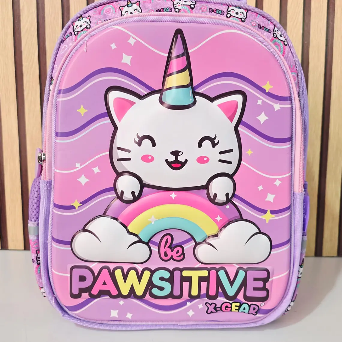 MOCHILA GATO UNICORNIO ORIGINAL X-GEAR PARA PRIMARIA MOD# MIX1037 💖✨ 3