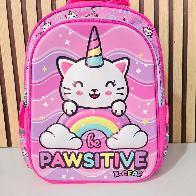MOCHILA GATO UNICORNIO ORIGINAL X-GEAR PARA PRIMARIA MOD# MIX1037 💖✨ 4