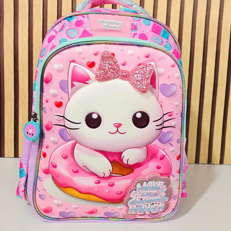 💖 MOCHILA GATITA DONA GOLDEN KIDS PARA PRIMARIA MOD# MI0002 1