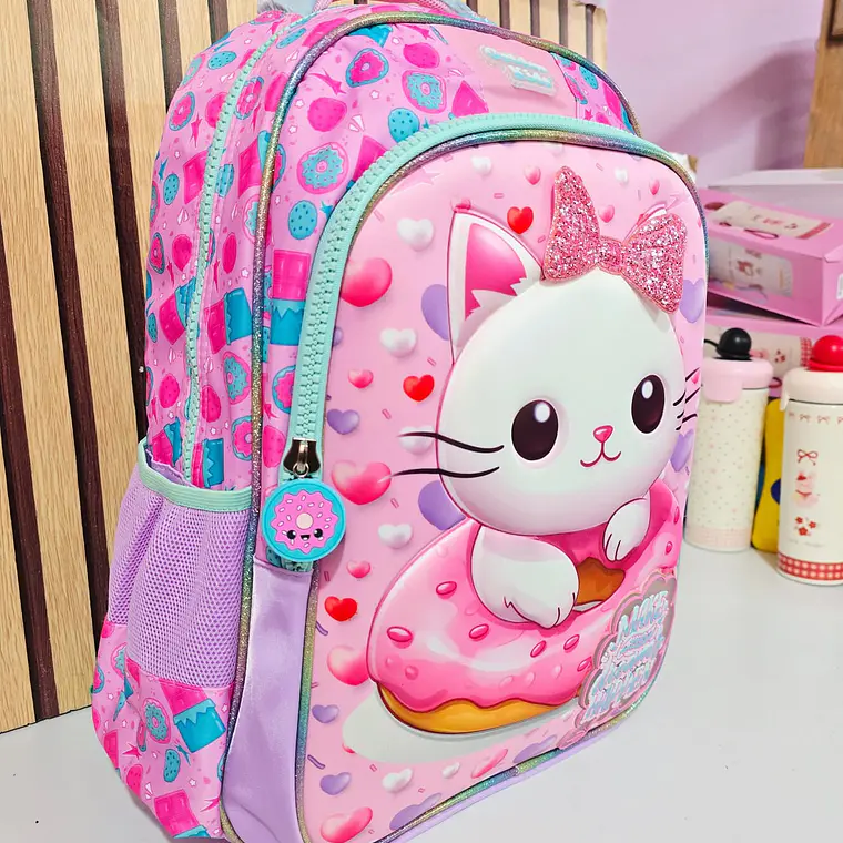 💖 MOCHILA GATITA DONA GOLDEN KIDS PARA PRIMARIA MOD# MI0002 2