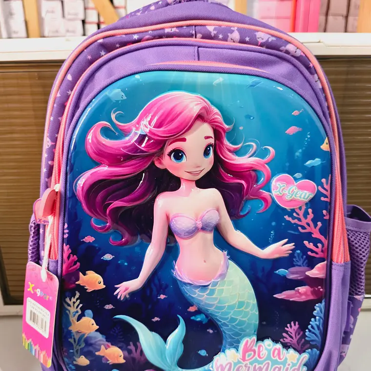 MOCHILA ORIGINAL X-GEAR DISEÑO SIRENITA (PRIMARIA)MOD# XIN-0001 4
