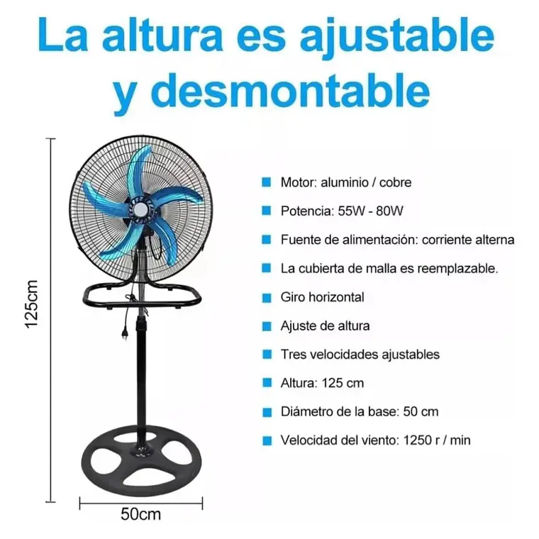 VENTILADOR DE 18 PULGADAS 3 EN 1 POTENCIA 60W 4