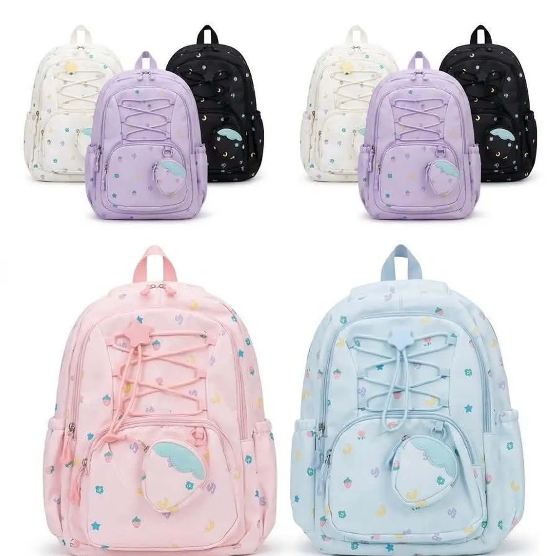 MOCHILA JUVENIL CON MONEDERO FRESA 🍓  MOD# 8003 3