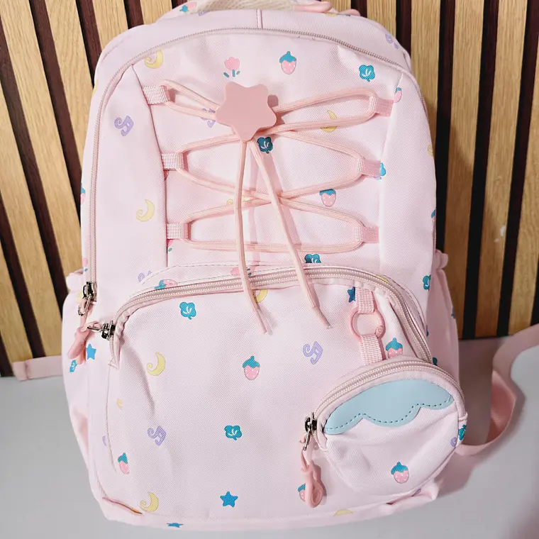 MOCHILA JUVENIL CON MONEDERO FRESA 🍓  MOD# 8003 1