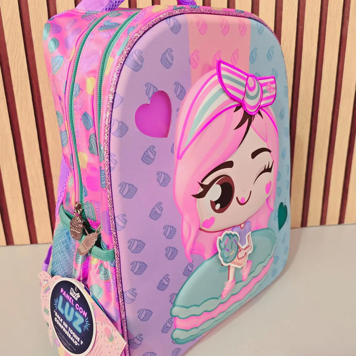 MOCHILA RUZ ORIGINAL NIÑA HELADO CON LUZ MOD# 183566 2