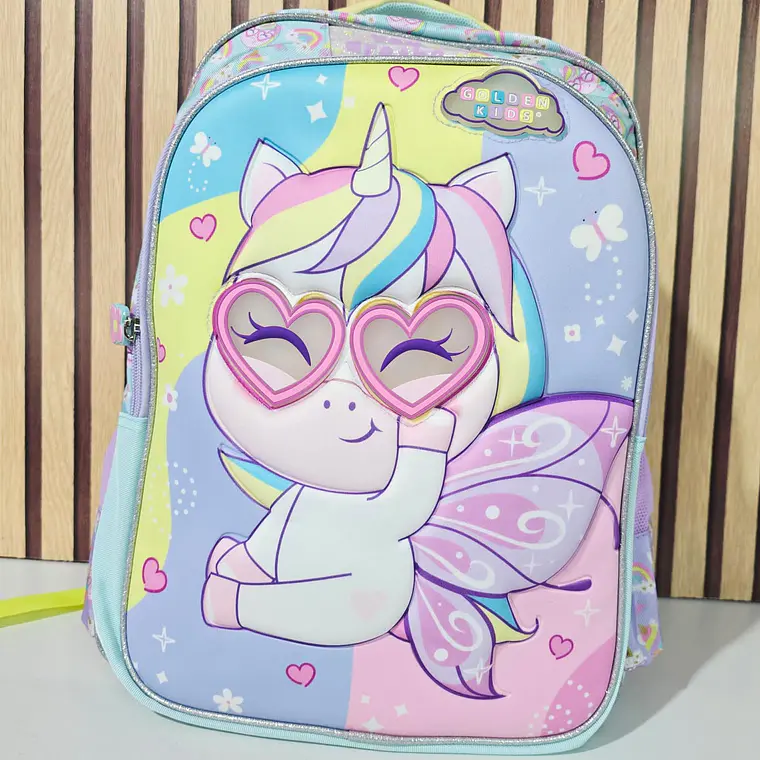 MOCHILA UNICORNIO ORIGINAL GOLDEN KIDS PARA PRIMARIA MOD# MI0009 1