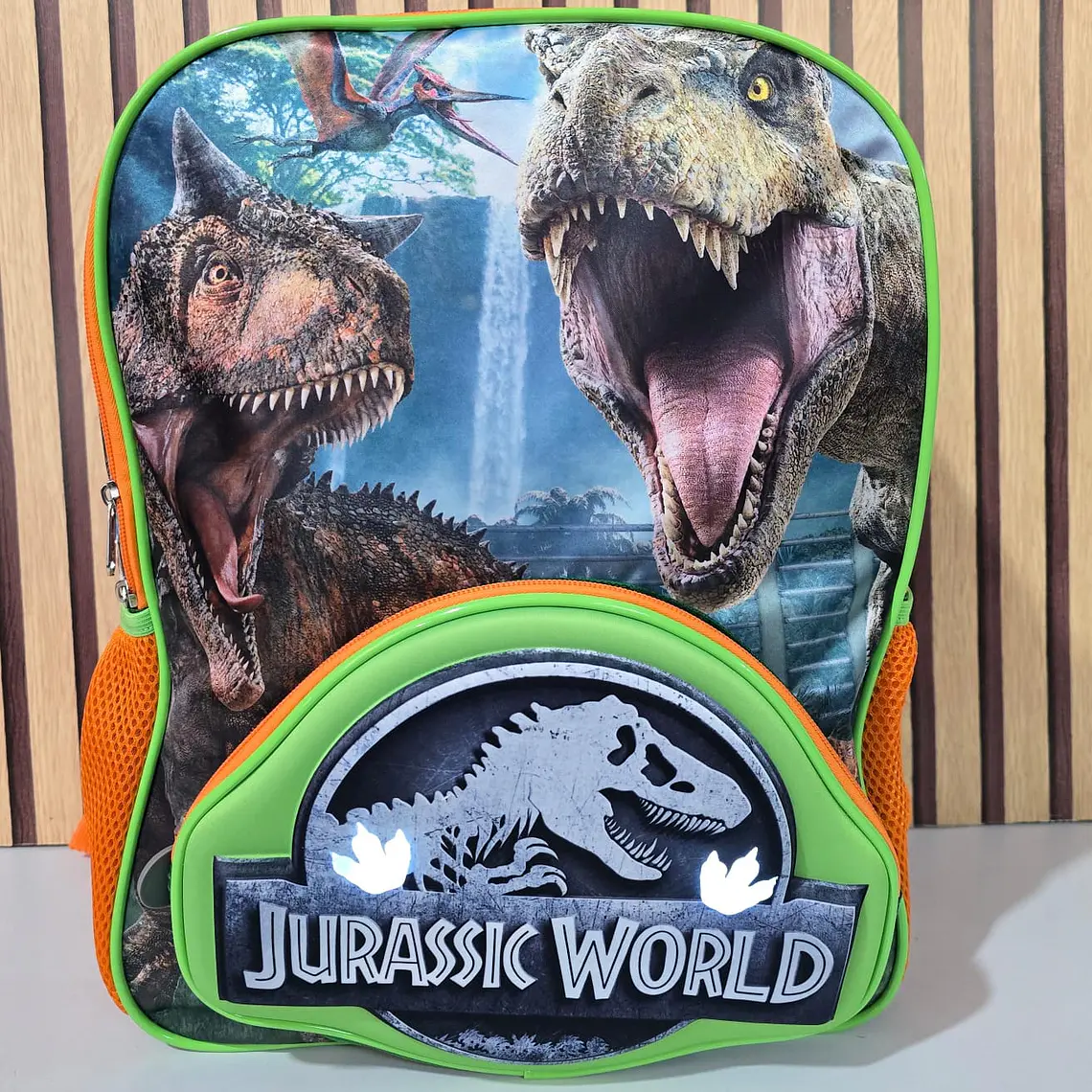 MOCHILA ORIGINAL JURASSIC WORLD PARA PRIMARIA CON LUZ MOD# 184482 1