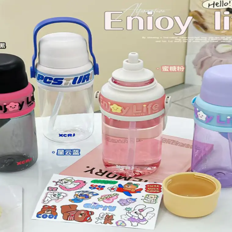 BOTE ESTILO KAWAII PARA AGUA DE 750 ML (ENJOY LIFE) MOD# X-124S- COPIAR 2