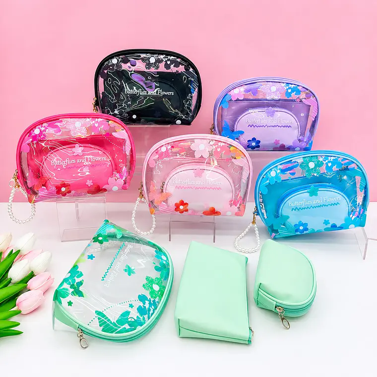 COMBO COSMETIQUERA TRANSPARENTE MOD# WL-1217 1