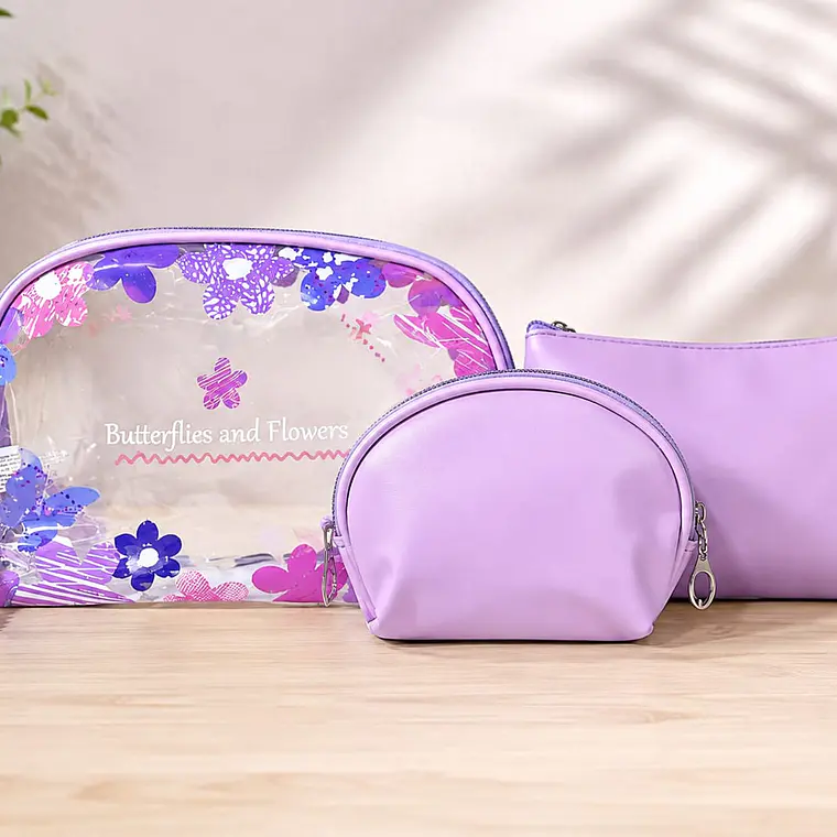 COMBO COSMETIQUERA TRANSPARENTE MOD# WL-1217 3