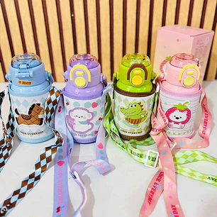 TERMO INFANTIL CON FUNDA ANIMALITOS DE 500ML MOD# 26502