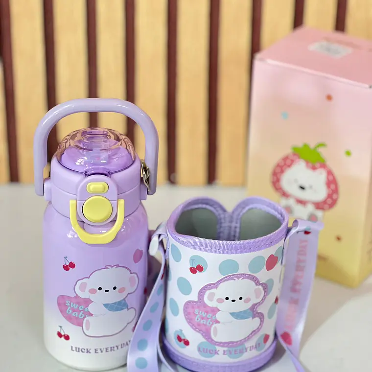 TERMO INFANTIL CON FUNDA ANIMALITOS DE 500ML MOD# 26502 7