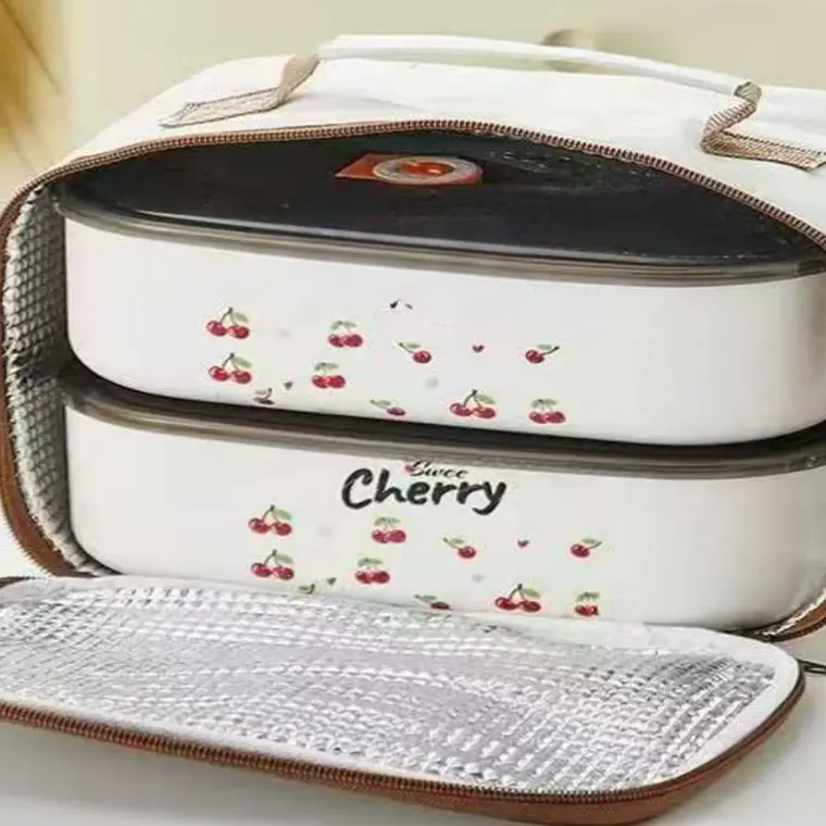 DUO LONCHERA CON 2 TUPPER TÉRMICOS LUNCH BOX CEREZAS MOD# 26-FH-006 1