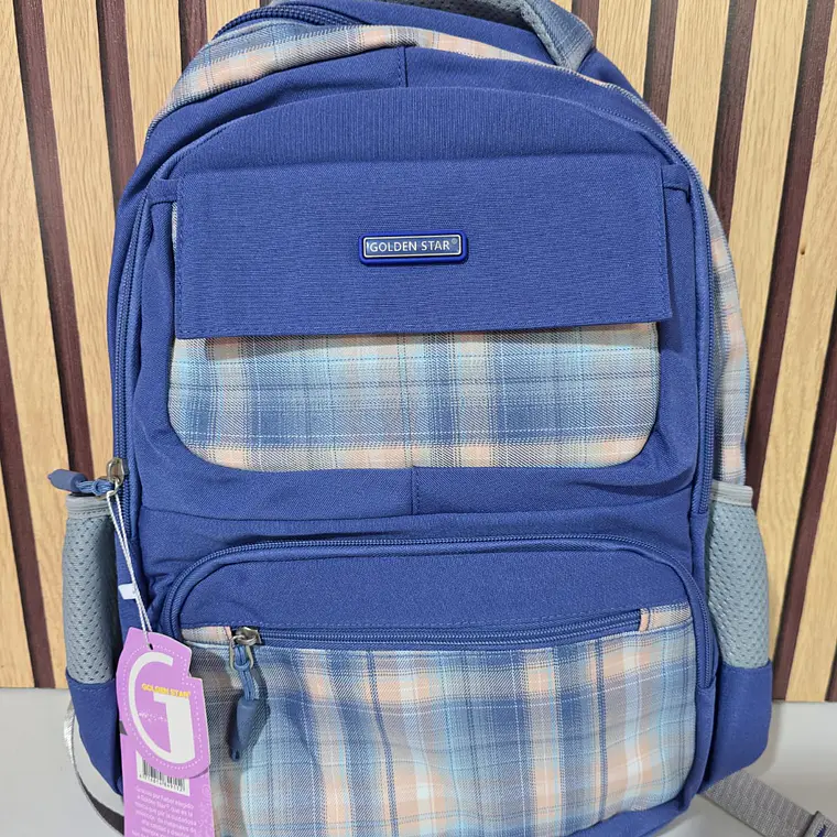 MOCHILA ORIGINAL CUADROS JUVENIL GOLDEN STAR MOD# DF-8943 2