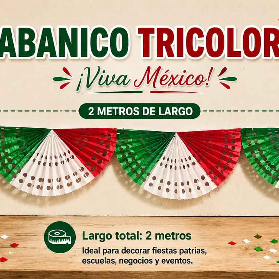 TIRA CON 6 ABANICOS TRICOLOR_ 2