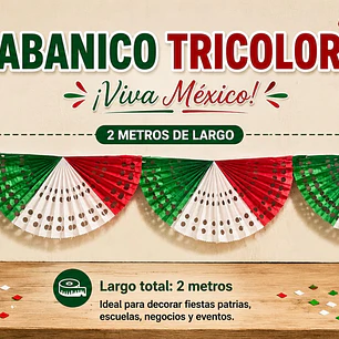 TIRA CON 6 ABANICOS TRICOLOR_