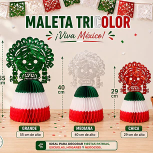 MUÑECA BRILLANTE MEXICANA CON VESTIDO DE PAPEL