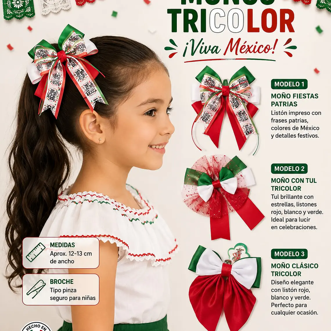 MOÑOS TRICOLOR PARA NIÑAS VARIOS MODELOS🥰 1