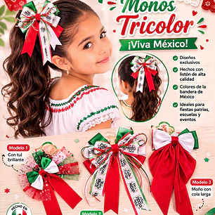 MOÑOS TRICOLOR PARA NIÑAS VARIOS MODELOS🥰