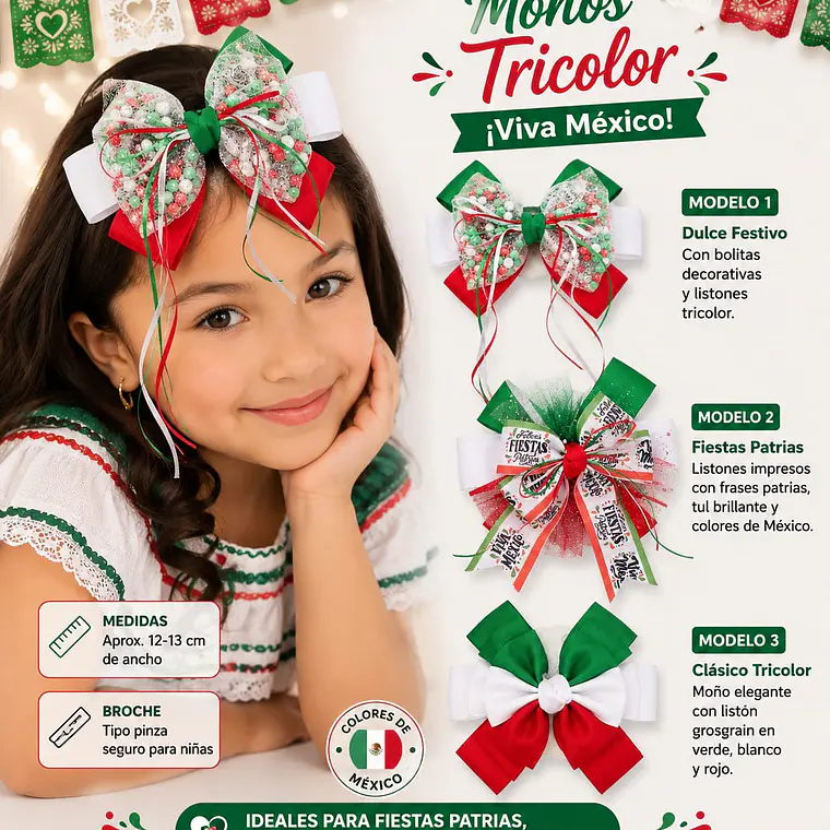 MOÑOS TRICOLOR PARA NIÑAS VARIOS MODELOS🥰 4