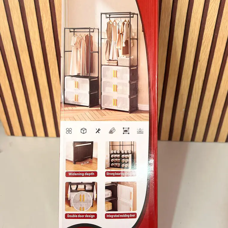 PERCHERO ORGANIZADOR MULTIFUNCIONAL CON ZAPATERA MOD #YH8826-4 3