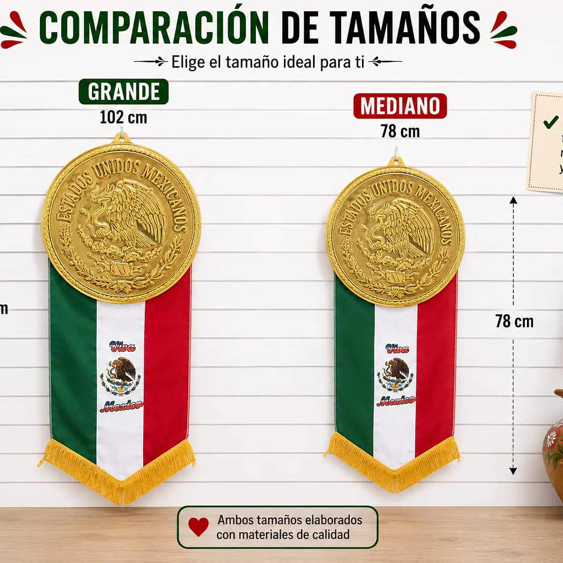 ESCUDO PATRIO CON GALLARDETE MEDIANO O GRANDE 1