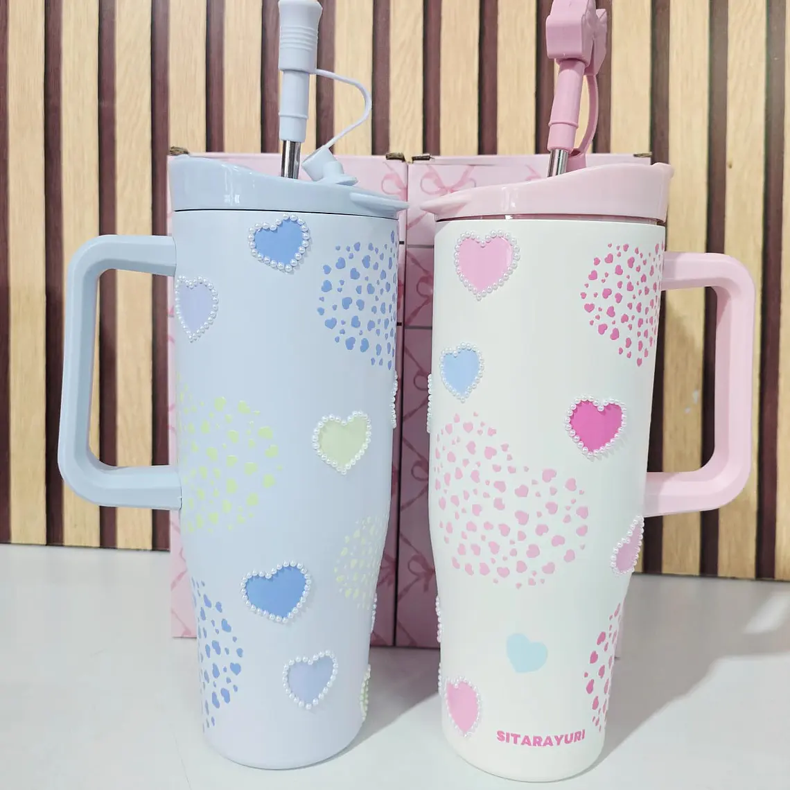 TERMO CORAZONES Y PEDRERÍA DE 1200ML MOD# ZF-084-1 6