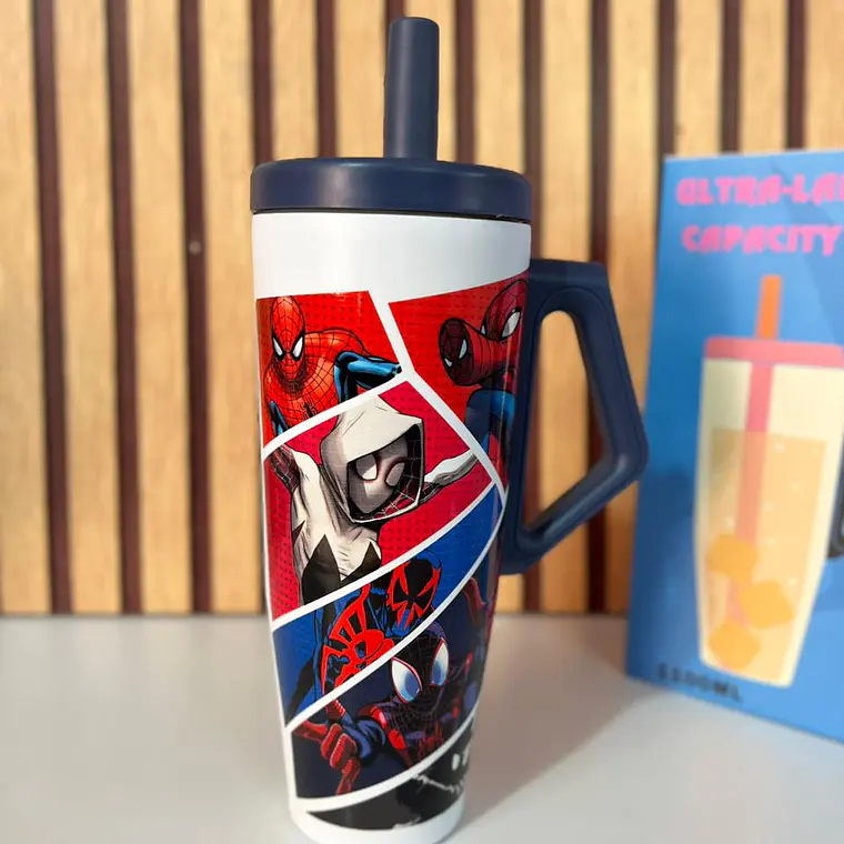 TERMO CON AGARRADERA SPIDERMAN DE 1100ML MOD# SN-004 2