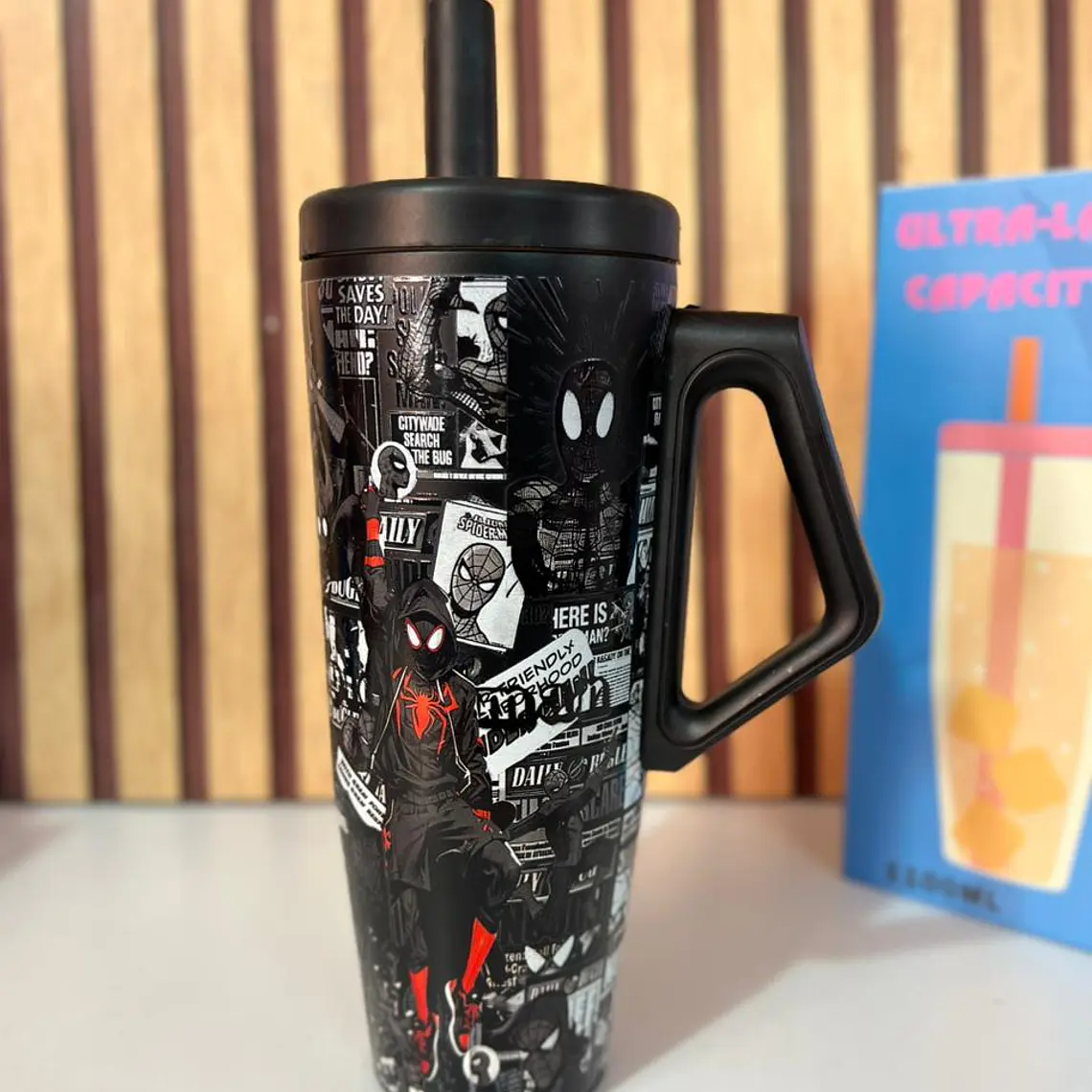 TERMO CON AGARRADERA SPIDERMAN DE 1100ML MOD# SN-004 5