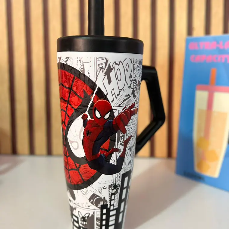 TERMO CON AGARRADERA SPIDERMAN DE 1100ML MOD# SN-004 6