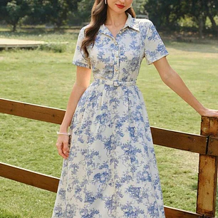 VESTIDO LARGO CASUAL CON FLORES TALLA G