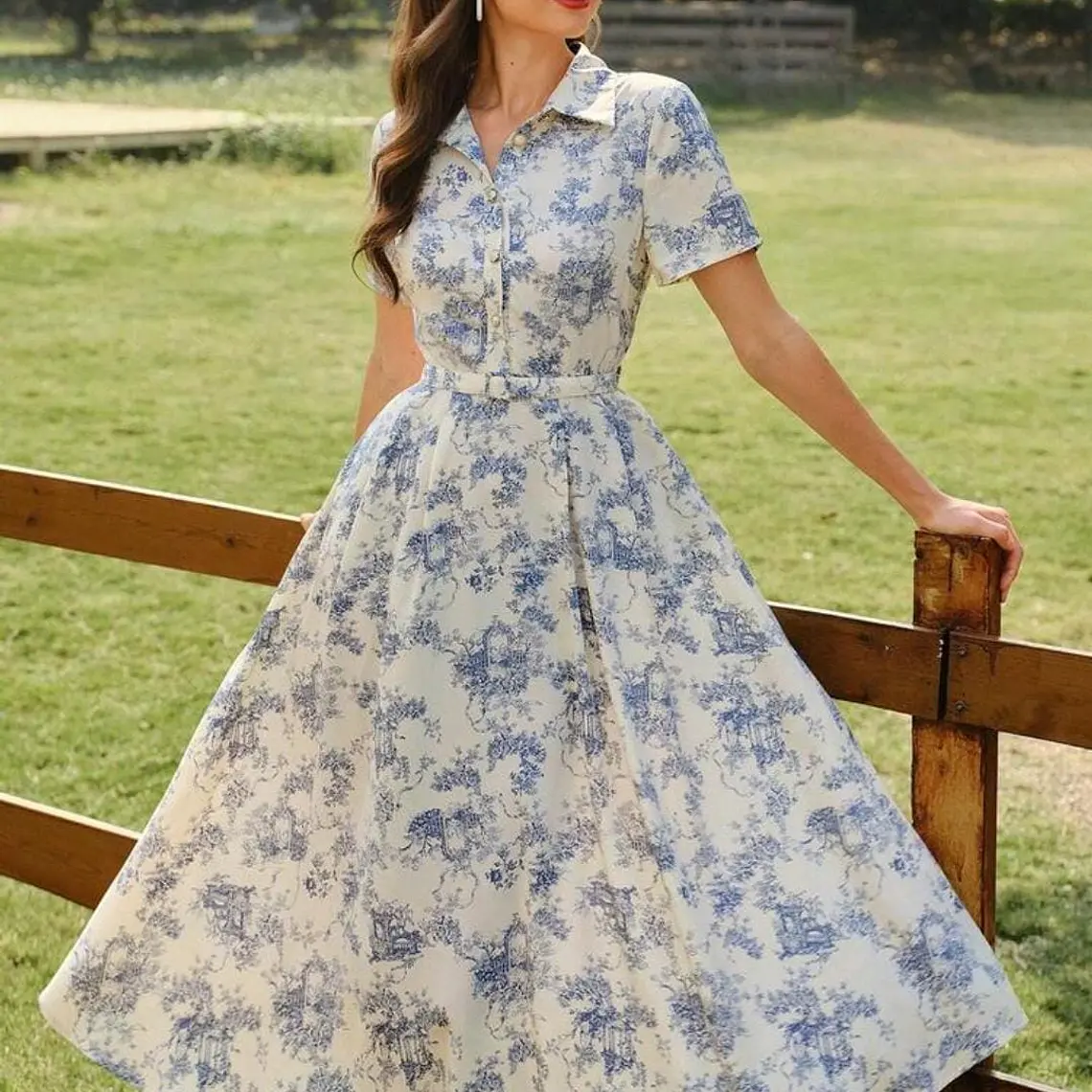 VESTIDO LARGO CASUAL CON FLORES TALLA G 4