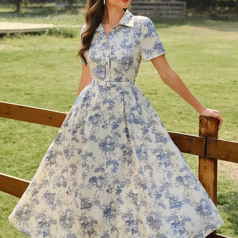 VESTIDO LARGO CASUAL CON FLORES TALLA G 4